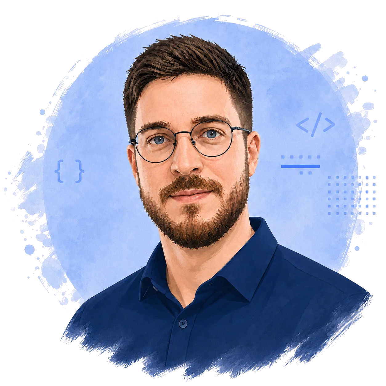 Portrait illustration of Manuel